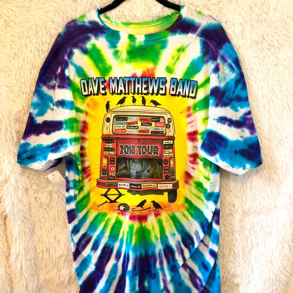 Dave Matthews Band Tie Dye 2018 Tour Tee Large